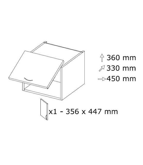 Seinäkaappi NO 45 HS L 450 x K 360 Seinäkaappi NO 45 HS L 450 x K 360